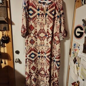 26/28 Tribal Print Maxi Dress